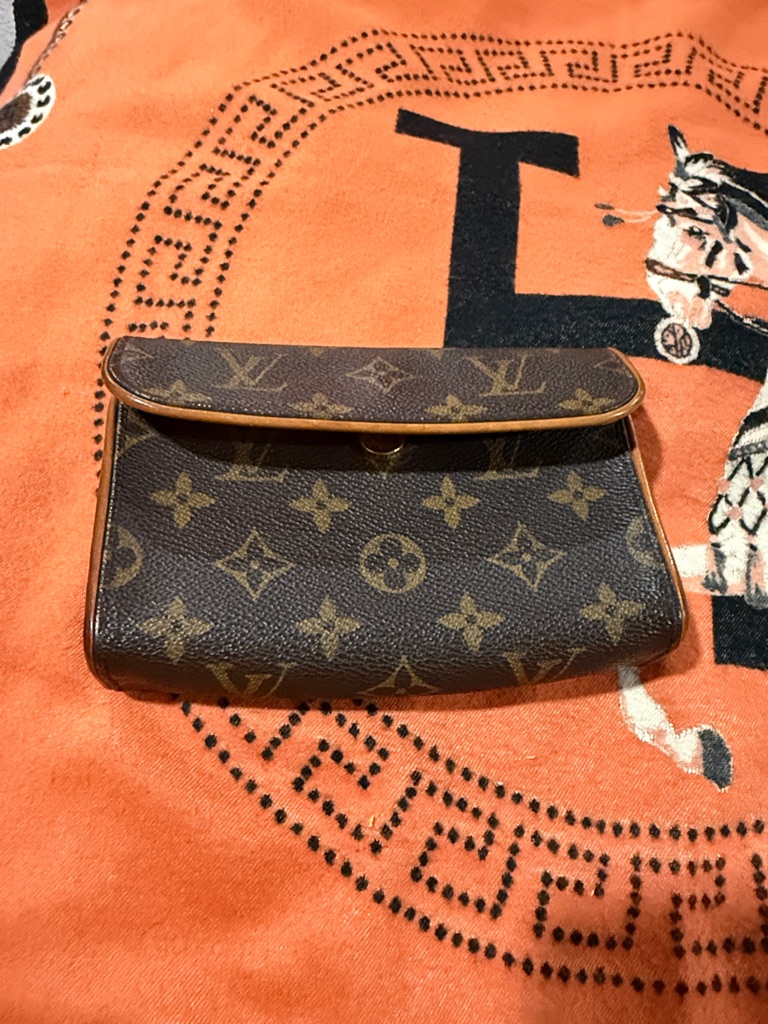Louis Vuitton Monogram Canvas Wallet In Brown And Gold Trim